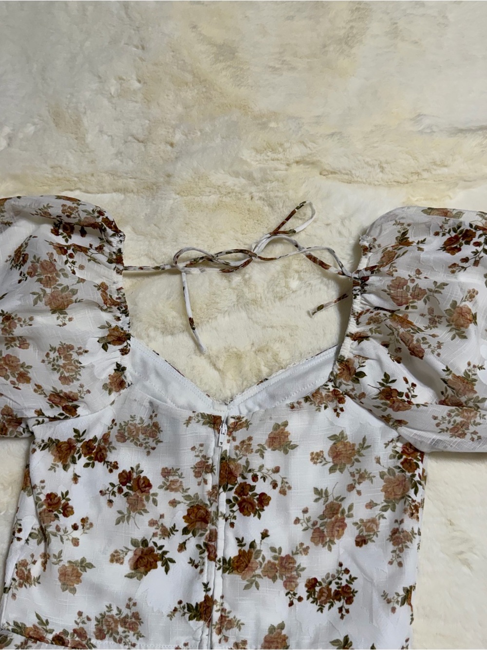 Francesca's Collections White Mini Dress with Floral Print - Picture 3 of 5
